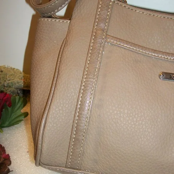 KOLTOV "Sarah" Taupe Faux Leather Satchel NWT 9.5"L x 7"H x 3"D Crossbody Strap - Picture 14 of 14